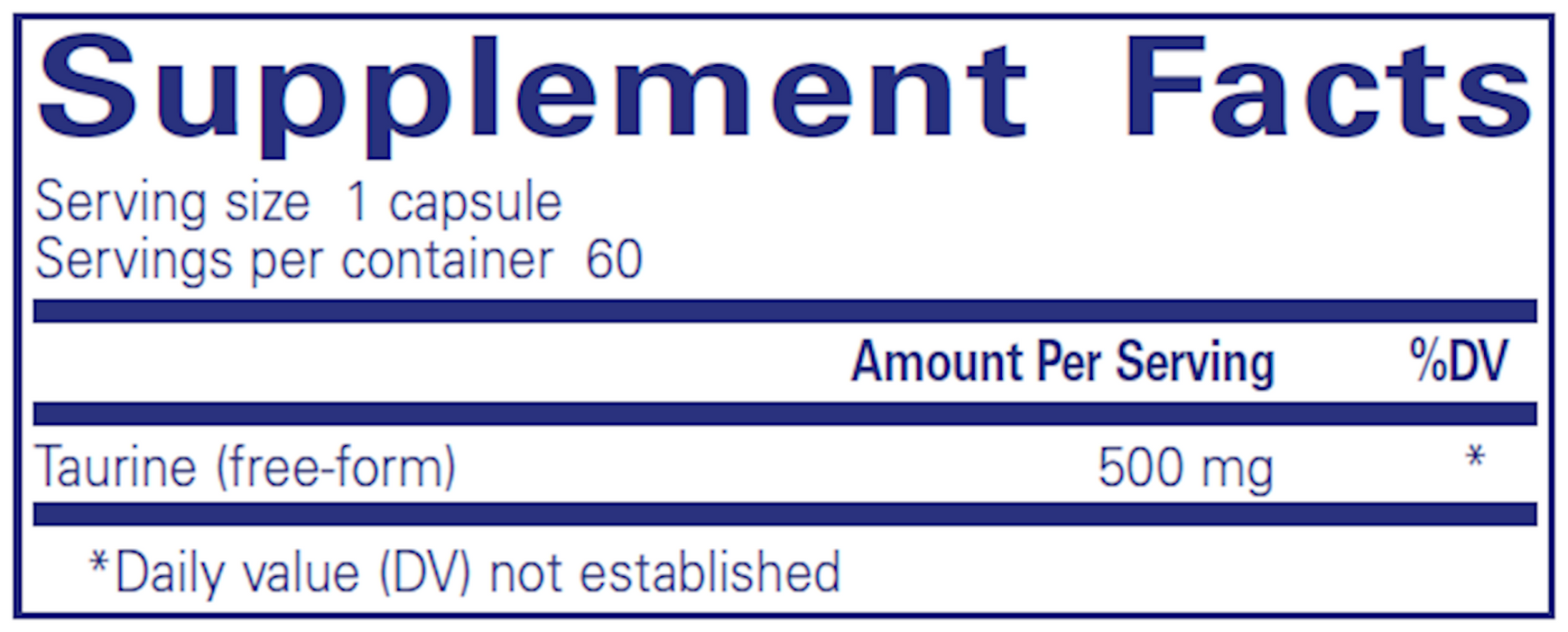 Pure Encapsulations Taurine 500 mg 60 capsules