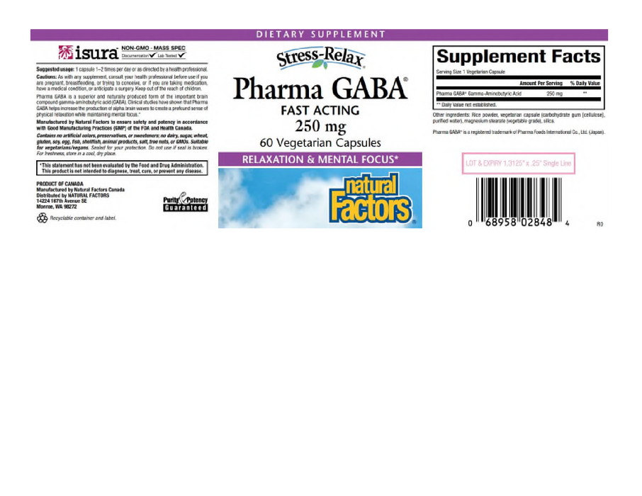 Natural Factors Pharma Gaba 250 mg 60 vegcaps