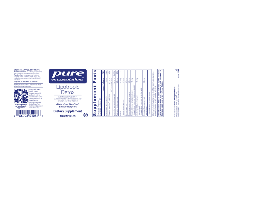 Pure Encapsulations Lipotropic Detox 120 vcaps