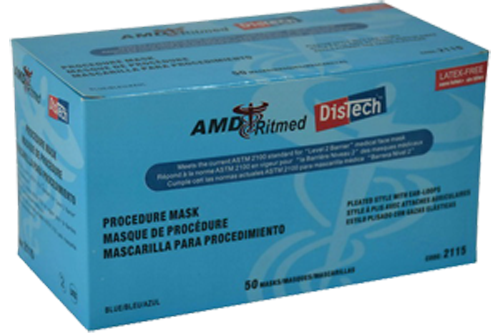 Medical Supplies, AMD Ritmed Distech Procedure Mask - 50 Count