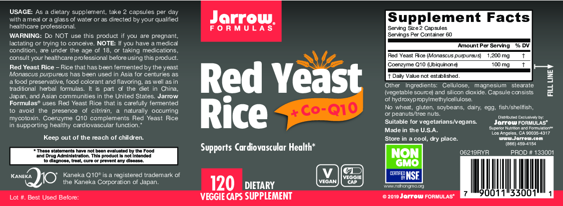 Jarrow Formulas Red Yeast Rice + Co-Q10 120 caps