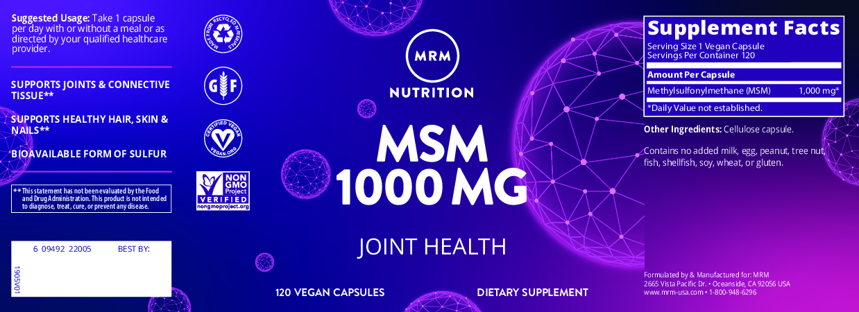 Metabolic Response Modifier MSM 1000 mg 120 caps