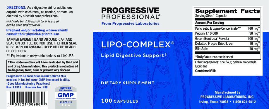 Progressive Labs Lipo-Complex 100 caps