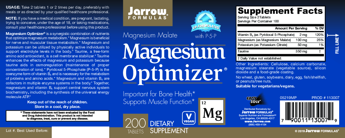 Jarrow Formulas Magnesium Optimizer 200 tabs