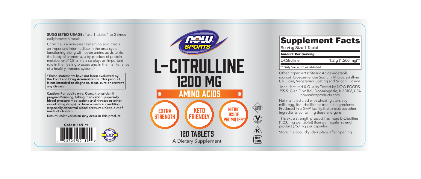 NOW L-Citrulline ES 120 tabs