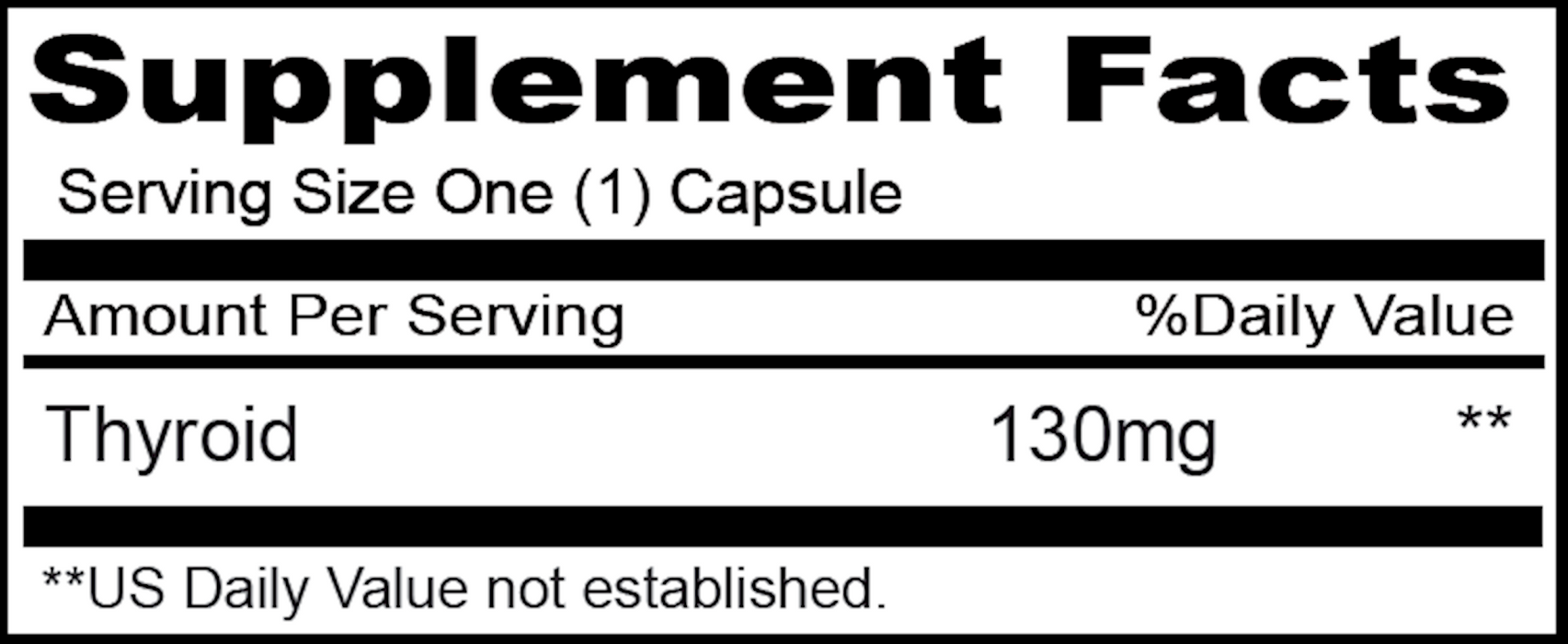 Priority One Vitamins Thyroid 130 mg 90 caps