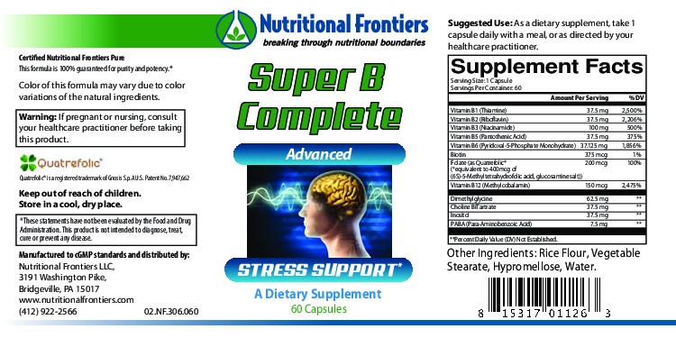 Nutritional Frontiers Super B Complete 60 vegcaps