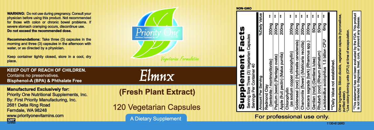 Priority One Vitamins Elmnx  (Fresh Plant Extract) 120 vcaps