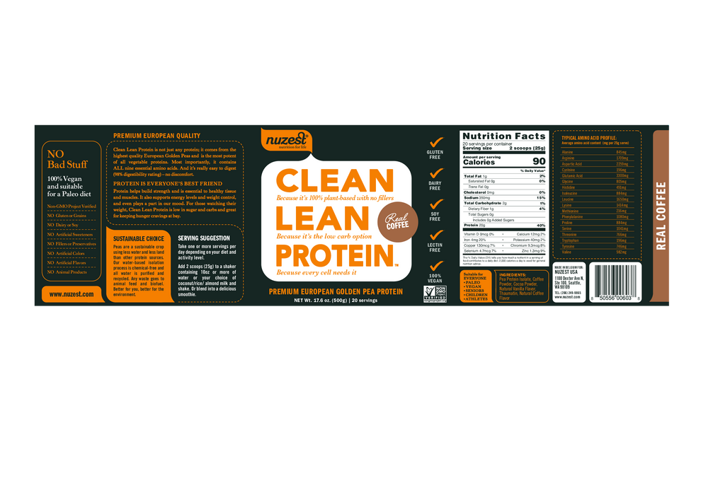 NuZest Clean Lean Protein Coffee 20 servings