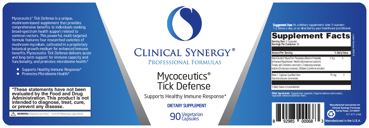 Clinical Synergy Mycoceutics Tick Defense 90 vegcaps