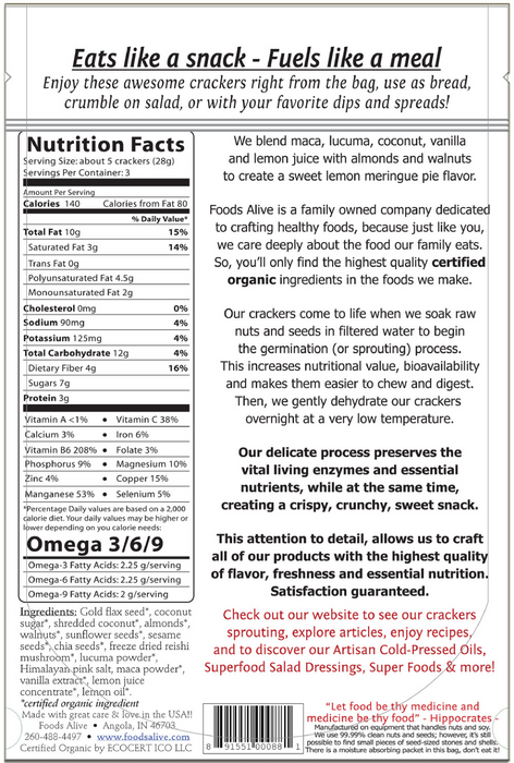 Foods Alive Lemon Crunch Power Snackers Organic 3 oz