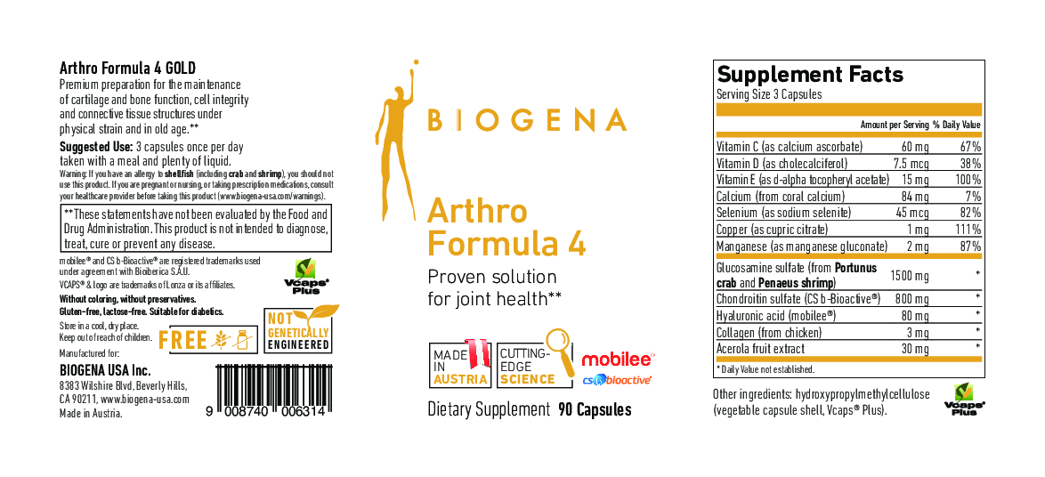 Biogena Arthro Formula 4 GOLD 90 vegcaps
