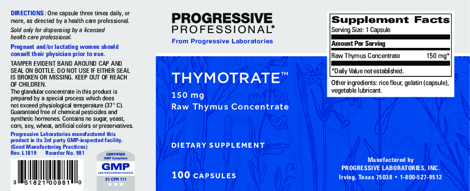 Progressive Labs Thymotrate 100 caps