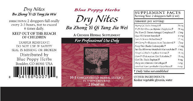 Blue Poppy Dry Nites (liquid) 2 oz