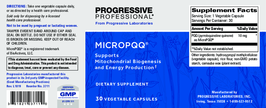 Progressive Labs MicroPQQ 30 vegcaps