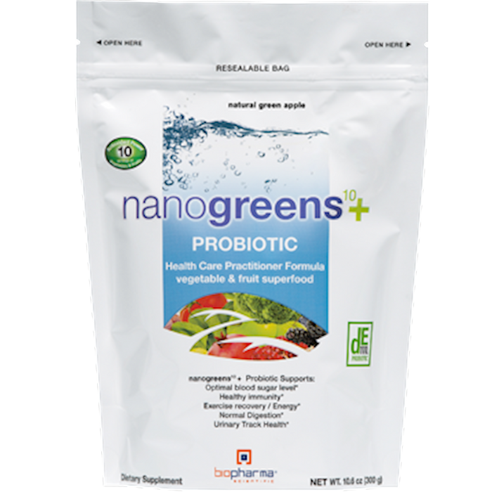 BioPharma Scientific nanogreens10+probiotic Green App 30 srv