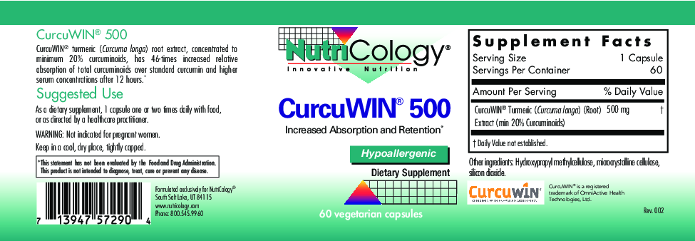 Nutricology CurcuWIN 500 60 vegcaps