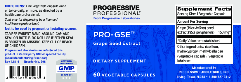 Progressive Labs Pro-GSE  60 vegcaps