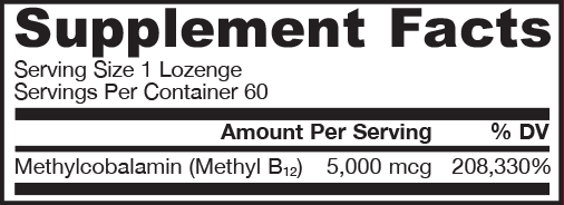 Jarrow Formulas Methyl B-12 5000 mcg 60 lozenges
