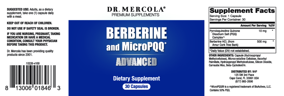 Dr. Mercola Berberine and MicroPQQ 30 caps