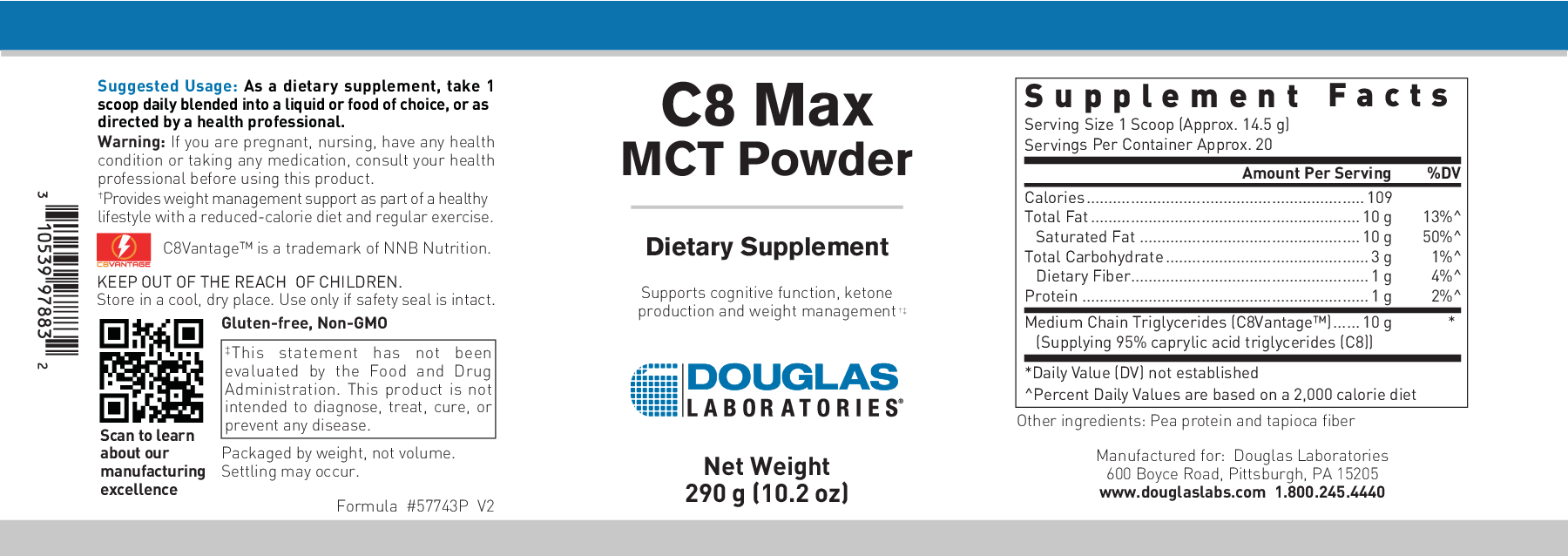 Douglas Laboratories® C8 Max MCT Powder 20 servings