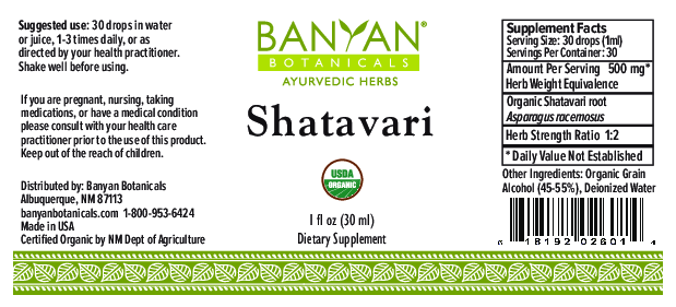 Banyan Botanicals Shatavari Liquid Extract 1 fl oz