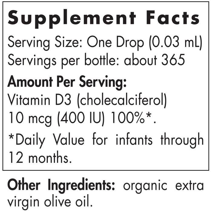 Nordic Naturals Baby's Vitamin D3 Drops .37 fl oz