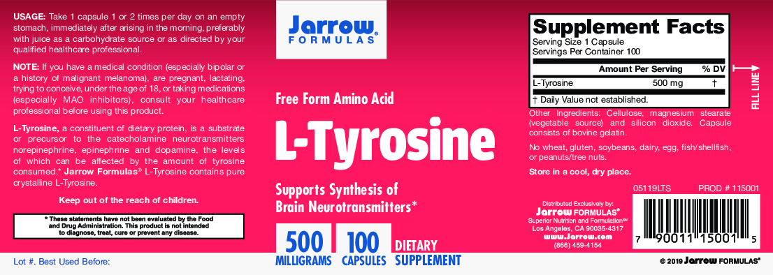 Jarrow Formulas L-Tyrosine 500 mg 100 caps