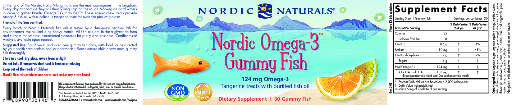Nordic Naturals Nordic Omega-3 Fishies 30 cnt