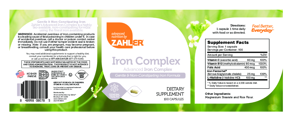 Advanced Nutrition от Zahler Iron Complex 100 капсул