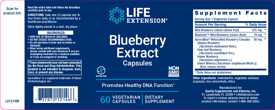 Life Extension Blueberry Extract 60 vegcaps
