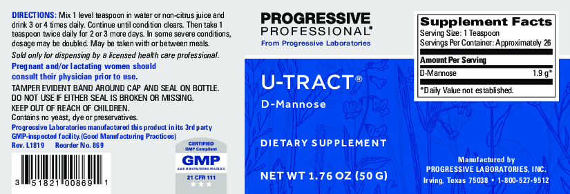 Progressive Labs U-Tract (D-Mannose) 50 gms