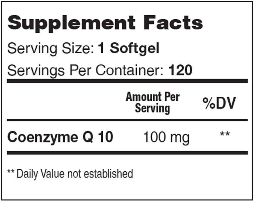 Advanced Nutrition by Zahler Co Q-10 120 softgels