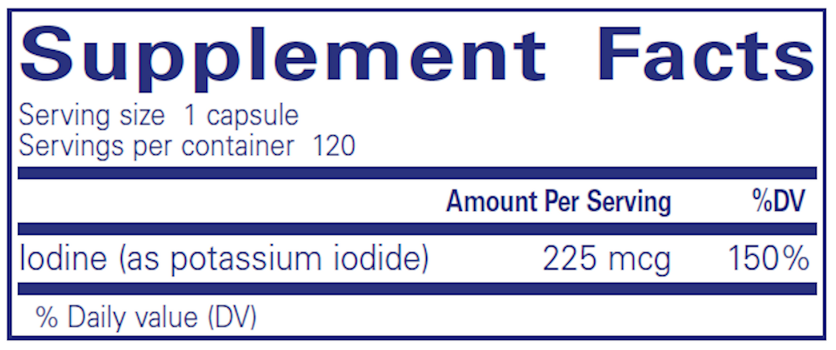 Pure Encapsulations Iodine (potassium iodide) 120 caps