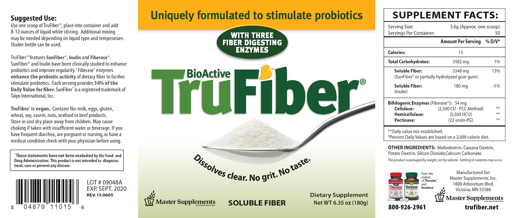 Master Supplements Inc. TruFiber 6.35 oz