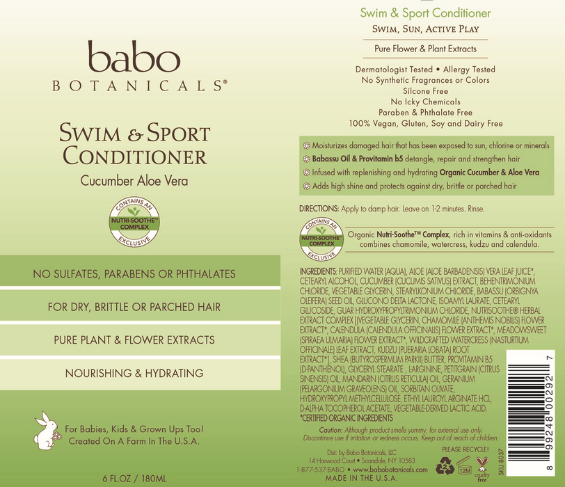 Babo Botanicals Swim Sport Conditioner 6 fl oz