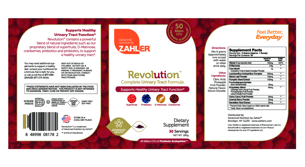 Advanced Nutrition by Zahler UT Revolution Powder 30 servings