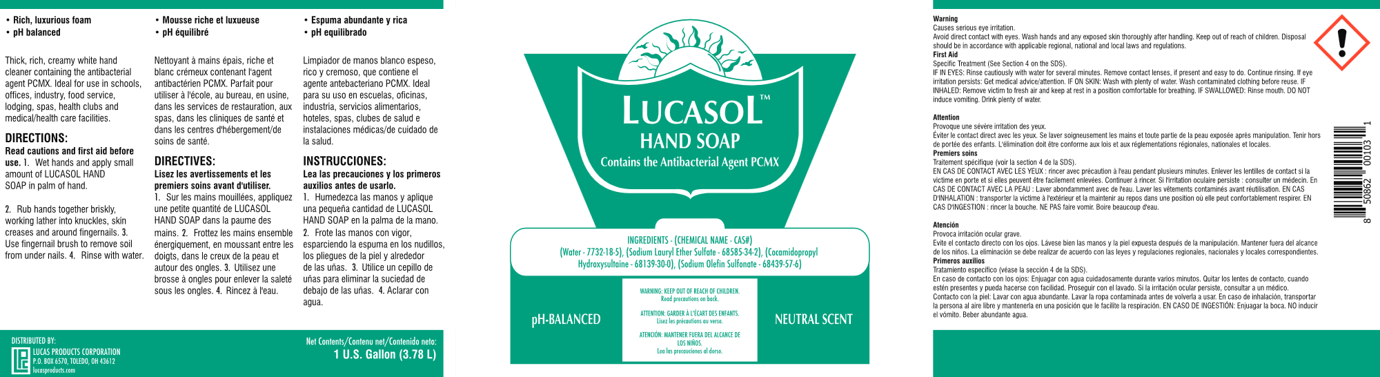 Lucas Products Lucasol Antibacterial hand soap 1 gal