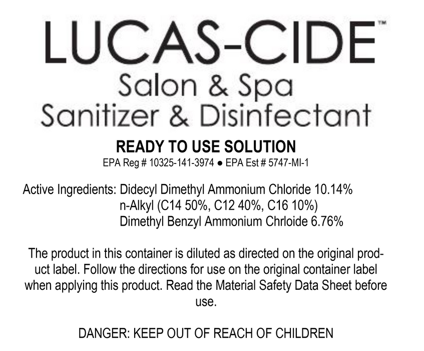 Lucas Products Lucas cide Salon and Spa disinf 1 gal